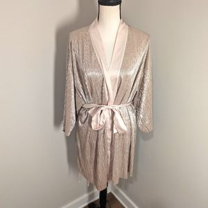 RARE Victoria's secret metallic gold glitter robe kimono size M/L